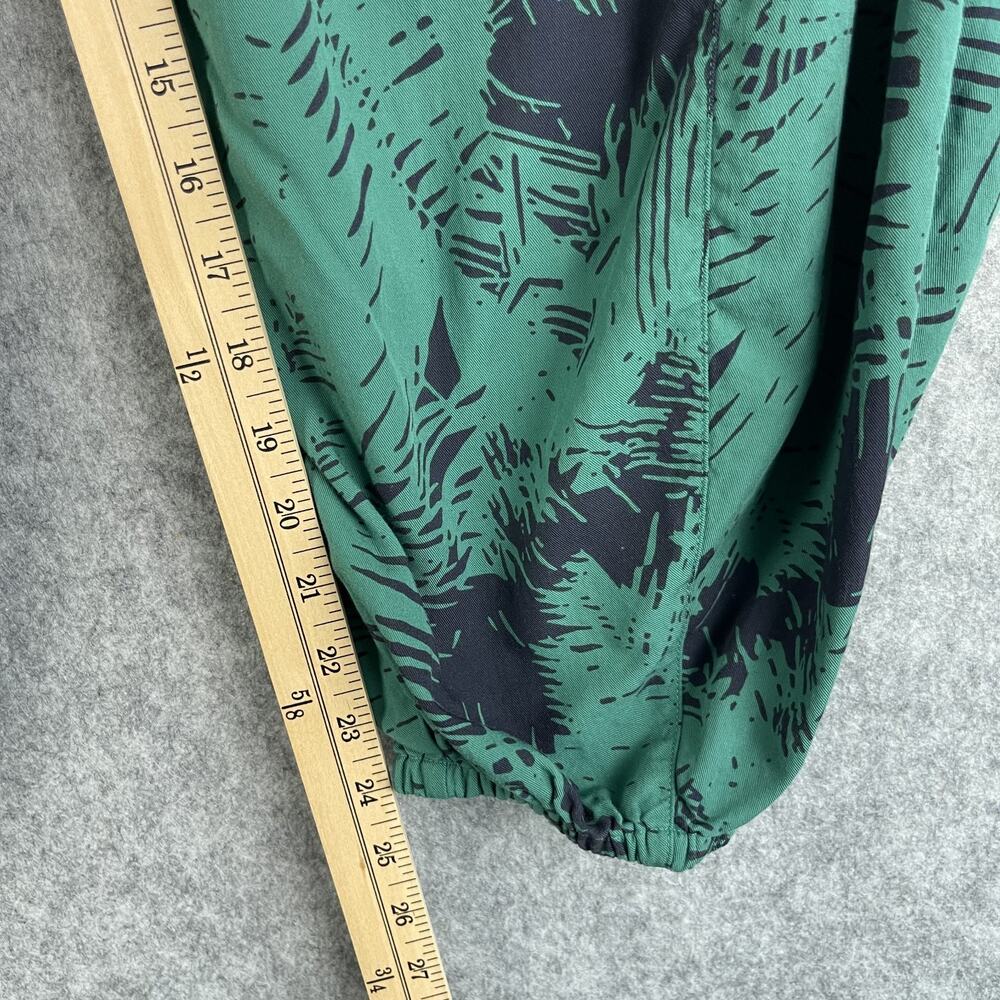 Kleen Parachute Pants Womens Medium Green Palm Print Pull On Cropped Tropical - Picture 6 of 11